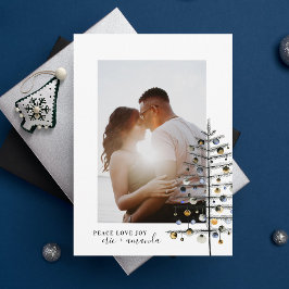 ミニマルなクリスマスツリー平和ラブジョイ写真 シーズンカード