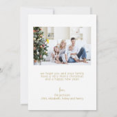 ミニマルなクリスマスツリー |フォトホリデーカード 招待状 (裏面)