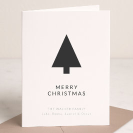ミニマルなクリスマスツリー |白黒のシンプル シーズンカード