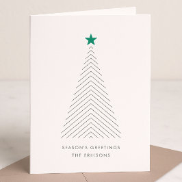 ミニマルなクリスマスツリー | Green Star Scandi シーズンカード
