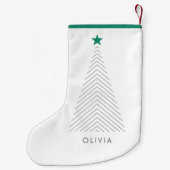 ミニマルなクリスマスツリー | Green Star Scandi スモールクリスマスストッキング (裏面)