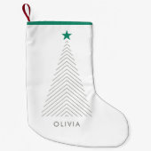 ミニマルなクリスマスツリー | Green Star Scandi スモールクリスマスストッキング (正面)