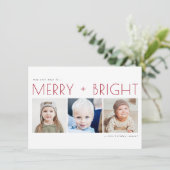 ミニマルなクリスマスハッピーホリデーズフォトカード サンキューカード (スタンド正面)