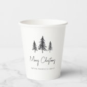 ミニマルなクリスマスパインの木 紙コップ (正面)