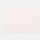 ミニマルなクリスマスパターン、赤、ピンク、緑 ラッピングペーパーシート (正面2)