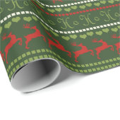 ミニマルなクリスマスパターン – 雪片，鹿 ラッピングペーパー (ロールコーナー)