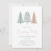 ミニマルなクリスマスパーティの招待状 – 冬の木 招待状 (正面)