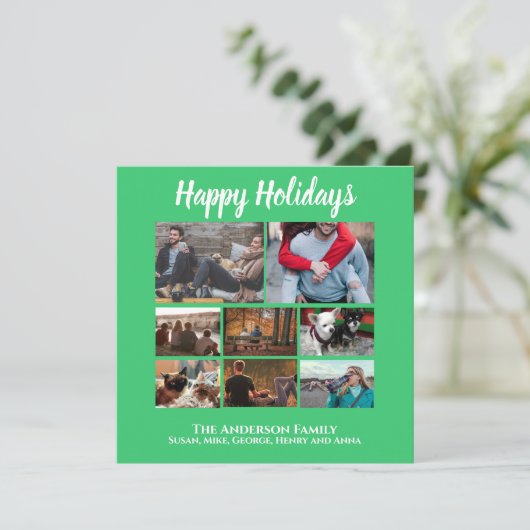 ミニマルなクリスマスファミリーの写真コラージュ緑 (スタンド正面)