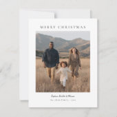 ミニマルなクリスマスファミリー独身のフォトカード シーズンカード (正面)