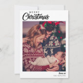 ミニマルなクリスマスファミリー2写真ホリデーカード シーズンカード (正面)