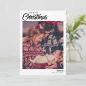 ミニマルなクリスマスファミリー2写真ホリデーカード シーズンカード (スタンド正面)