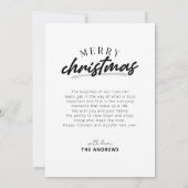 ミニマルなクリスマスファミリー3フォトコラージュ シーズンカード (裏面)