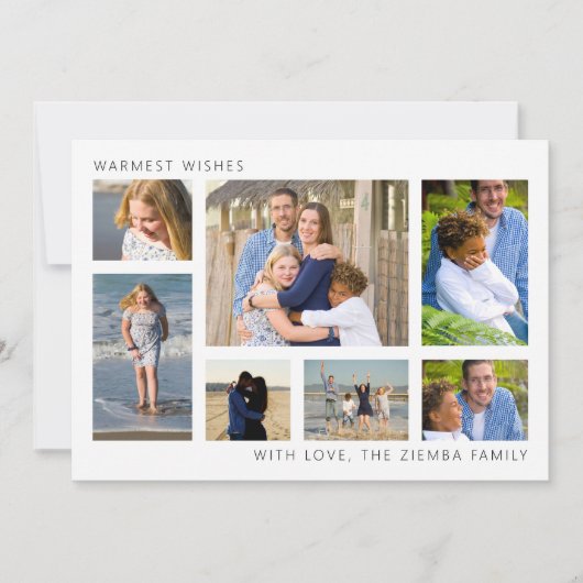 ミニマルなクリスマスフォトコラージュカード 案内状 (正面)