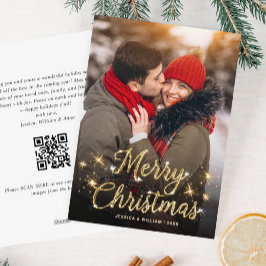 ミニマルなクリスマスフォトGREETING QRコード シーズンカード