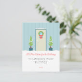 ミニマルなクリスマスフロントムービングアナウンス シーズンポストカード (スタンド正面)