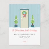 ミニマルなクリスマスフロントムービングアナウンス シーズンポストカード (正面)