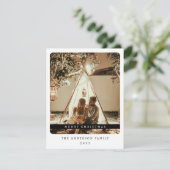 ミニマルなクリスマスブラックとホワイトシンプルの写真 シーズンカード (スタンド正面)