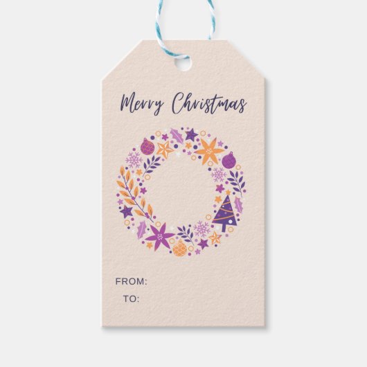 ミニマルなクリスマスプレゼントラベル ギフトタグ (正面)
