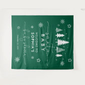 ミニマルなクリスマスベビーシャワー緑 タペストリー (正面(横))