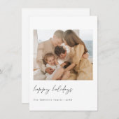 ミニマルなクリスマスホリデーフォトカード サンキューカード (正面/裏面)