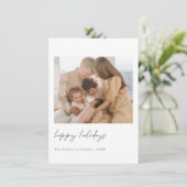 ミニマルなクリスマスホリデーフォトカード サンキューカード (スタンド正面)