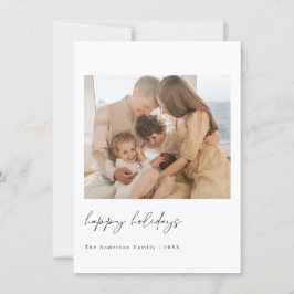 ミニマルなクリスマスホリデーフォトカード サンキューカード