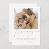 ミニマルなクリスマスホリデーフォトカード サンキューカード (正面/裏面)