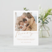 ミニマルなクリスマスホリデーフォトカード サンキューカード (スタンド正面)