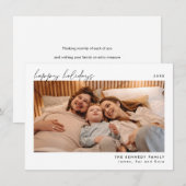 ミニマルなクリスマスホリデーフォトカード サンキューカード (正面/裏面)