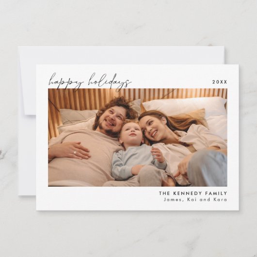 ミニマルなクリスマスホリデーフォトカード サンキューカード (正面)