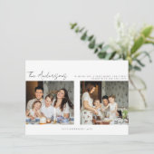 ミニマルなクリスマスホリデーフォトカード サンキューカード (スタンド正面)