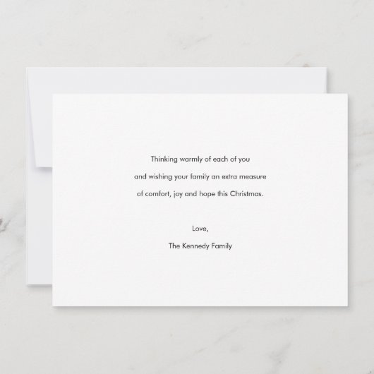 ミニマルなクリスマスホリデーフォトカード サンキューカード (裏面)