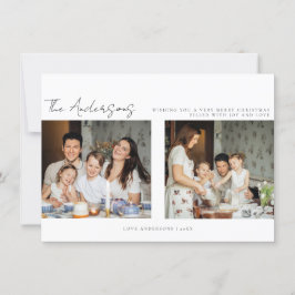 ミニマルなクリスマスホリデーフォトカード サンキューカード