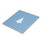 ミニマルなクリスマスホワイトツリー、スカイブルー タイル (側面)