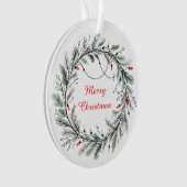 ミニマルなクリスマスリースとライト オーナメント (正面)