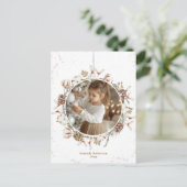 ミニマルなクリスマスリース写真はがき シーズンポストカード (スタンド正面)