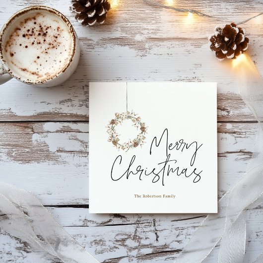 ミニマルなクリスマスリース シーズンカード