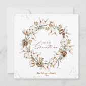 ミニマルなクリスマスリース シーズンカード (正面)