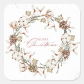 ミニマルなクリスマスリース スクエアシール (正面)