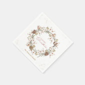 ミニマルなクリスマスリース スタンダードカクテルナプキン (角)