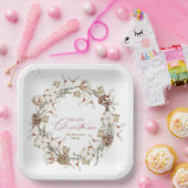 ミニマルなクリスマスリース ペーパープレート (パーティー)