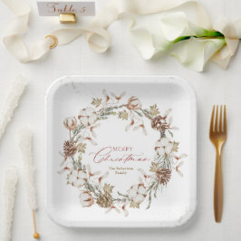 ミニマルなクリスマスリース ペーパープレート