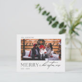 ミニマルなクリスマス家族写真カード シーズンカード (スタンド正面)