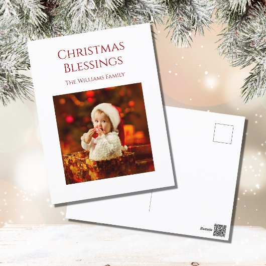 ミニマルなクリスマス恵み写真 シーズンポストカード