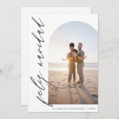 ミニマルなクリスマス ツリーと手書き文字の写真 シーズンカード (正面/裏面)