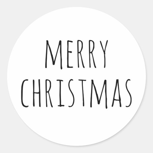 ミニマルなクリスマス | ニュートラルフェスティバルホリデイ ラウンドシール (正面)