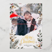 ミニマルなクリスマス ホリデー カード – お名前入り (正面)