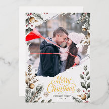 ミニマルなクリスマス ホリデー カード – お名前入り