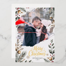 ミニマルなクリスマス ホリデー カード – お名前入り