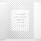 ミニマルなクリスマス マルチフォト グレー チェック 三つ折りクリスマスカード (内部中)